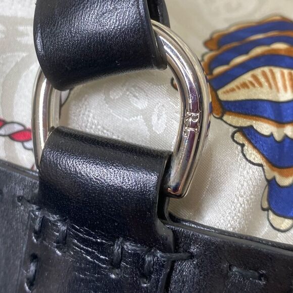 Ralph Lauren Black Calf Leather Basketweave Shopper Tote Hand Bag - Picture 6 of 16